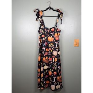 Coramoon Whimsigoth Cottagecore Dress M Fall Pumpkin Mushroom Fairycore